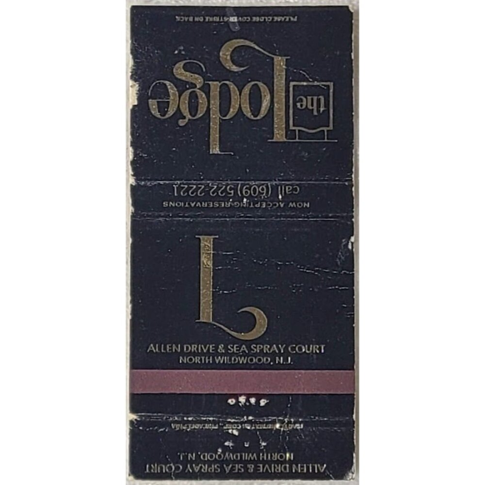 Vintage Matchbook Cover The Lodge North Wildwood New Jersey NJ 30 Strike